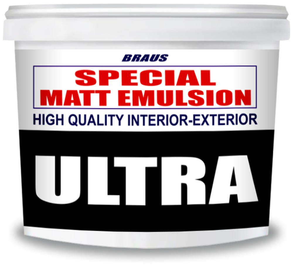 Краска универсальная, высококачественная, ультрабелая "BRAUS-ULTRA WHITE" (для внутренних и наружных работ)